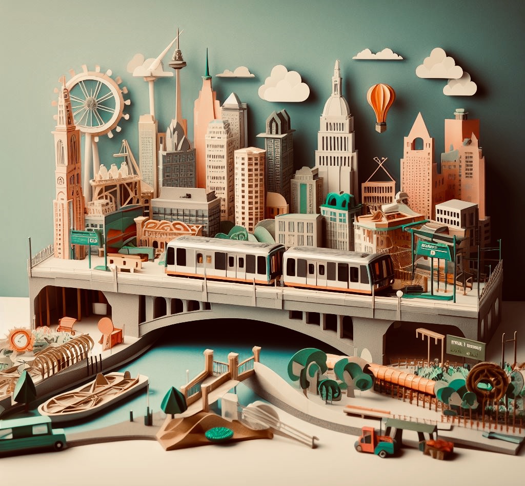city diorama with industry