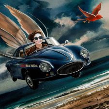Laurie fly car w JMM logo